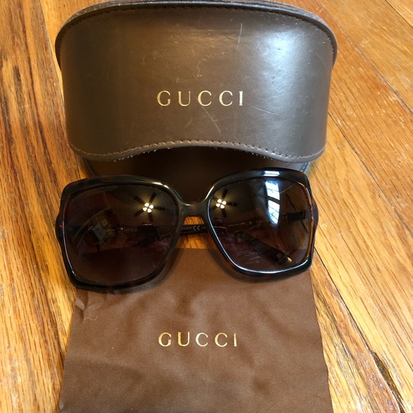gucci oversized tortoiseshell sunglasses